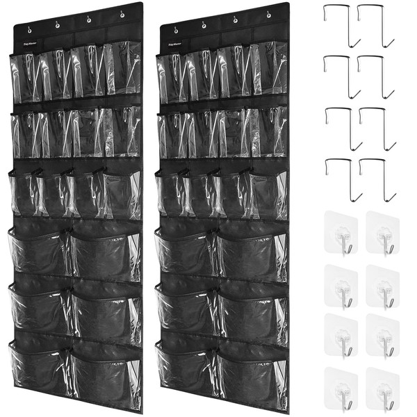 TidyMaster 2 Pack Extra Large Hanging Over Door Shoe Organizers,closet