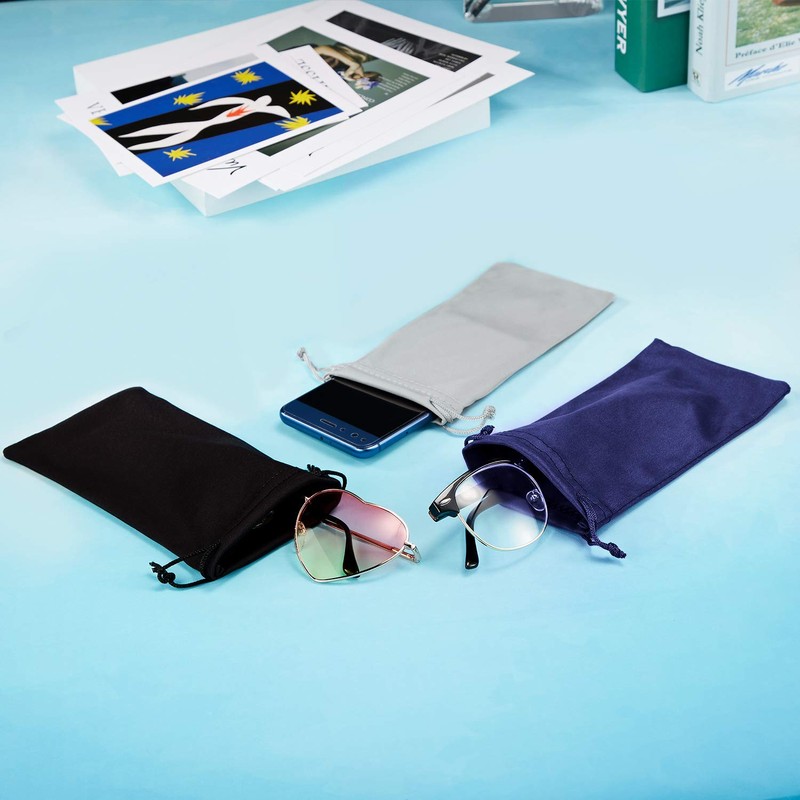 Frienda 12 Pcs Microfiber Sunglasses Pouch Soft Glasses Case Bags