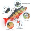 Realure 8 Pieces/Box Rubber Fish Fishing Lure Set, Vivid Soft