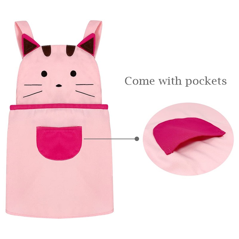 allydrew Cute Pink Kitty Children's Apron