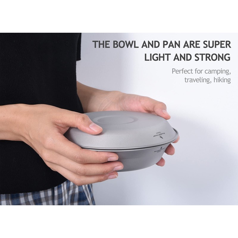 Boundless Voyage Titanium Dish Plate Bowl Set with Carry Bag
