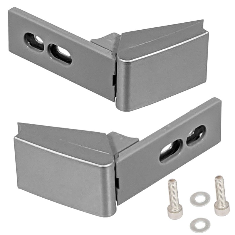 Spares2go Silver Door Hinges Repair Kit Pair for Liebherr Fridge