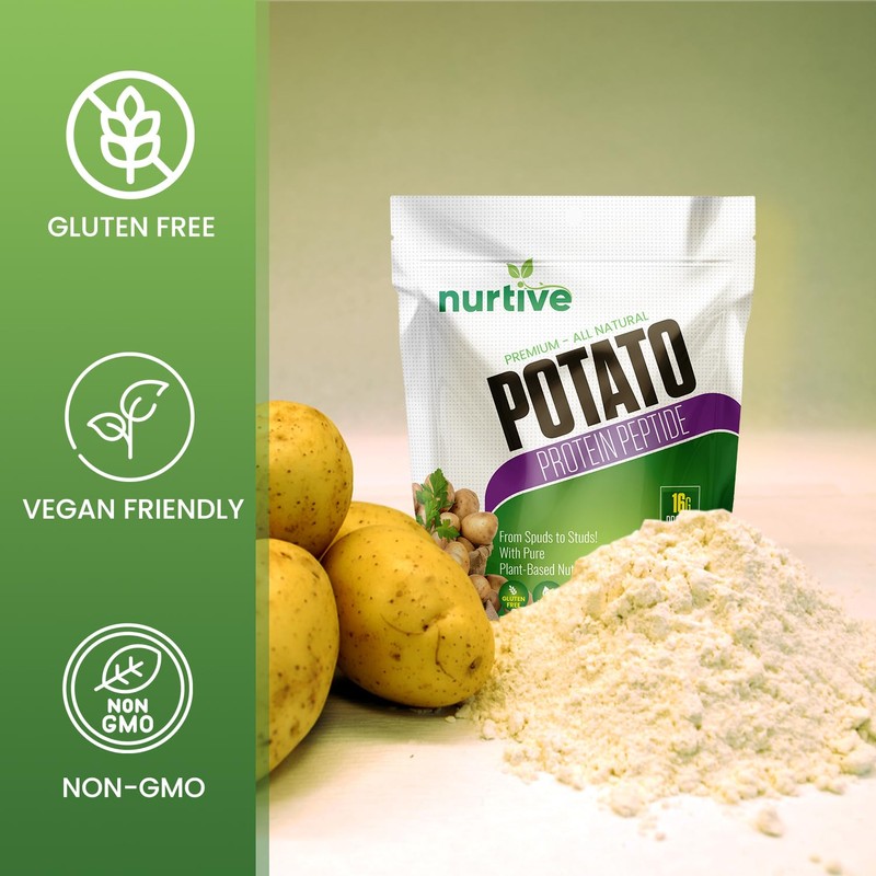 NURTIVE Potato Protein Peptide Powder - Plant-Based, Rich in Nutrients