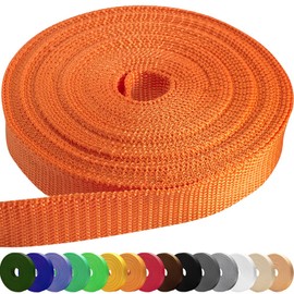 TECEUM Webbing 1 Inch Charcoal 10 Yards Webbing for Outdoor and Indoor Climbing (Orange, 1"-25 Yards)