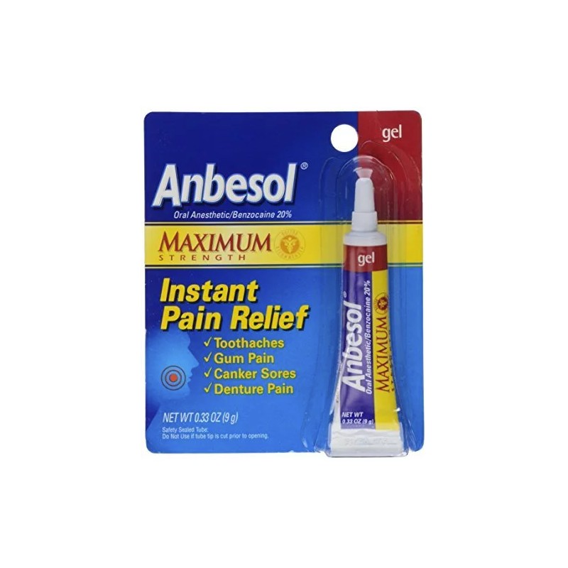 2 Pack - Anbesol Gel Maximum Strength 0.33oz Each