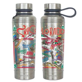 catstudio Ski Colorado Stainless Steel Water Bottle | Triple Wall Insulation With Non Slip Bottom | Great For Running, Hiking, Sports, & Travel