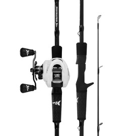 KastKing Crixus Fishing Rod and Reel Combo, Baitcasting, 6ft 6in, Med Heavy, Left Handed,2pcs