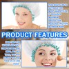 White Waterproof Large Shower Cap, 1Pcs Reusable Bonnets for All