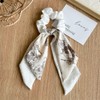 3 Pcs Spring Women's Silk Satin Hair Scarf with Ribbon,
