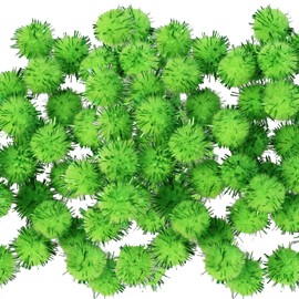 pson 500PCS 0.6Inch Glitter Pom Poms, Green Fluffy Balls, Soft Fuzzy Pompoms for DIY, Art Projects, Party Decorations, Craft Supplies
