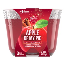 Glade 3-Wick Candle, Apple of My Pie Scent, Infused with Essential Oils, 6.8 oz (Pack of 1)