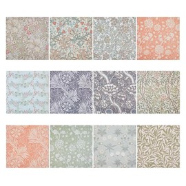 PLIGREAT 24 Sheets Vintage Floral Paper, Double Sided Flower Scrapbook Specialty Paper for DIY Card Making Origami Photo Album Journal Craft Decorative, Europe Floral