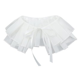 COSDREAMER Womens Ruffled Pleated Collar Lace Up Scarf Double Layer Victorian Elizabethan