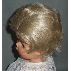PrillyCharmin DOLL WIG Size 15: Light Blonde  BETH STYLE Short Wavy, Side Part BOY or GIRL
