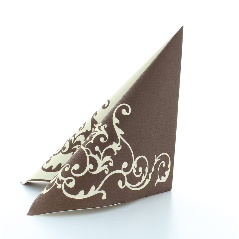 Napkins Pomp Cream Mocha Table Decoration Wedding Decoration Napkins Folded