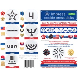 Patriotic/4th of July 8 Disk Set for Cookie Presses
