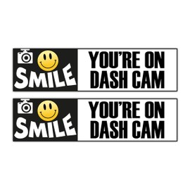 2X Epic Modz Smile You're On Camera Dash Cam Recording Vinyl Warning Decal Stickers Car, Bus, Van, Bike, Truck, 4x4, Scooter, Minibus, Taxi