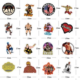 YEESACG 52Pcs Wrestling Stickers Pack, Sport Merch Vinyl Waterproof Sticker Decals for Water Bottle,Skateboard,Laptop,Phone,Journal,Scrapbooking,Car,Bumper for Kids Teens Adults for Party Supply Reward