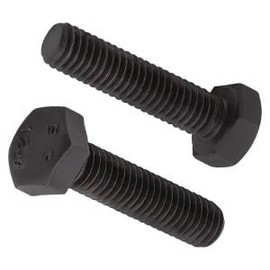 M12-1.75 x 50mm (6 pcs) Black Hexagon Head Bolt, Grade 12.9 Alloy Steel Hex Bolt Full Thread, DIN933