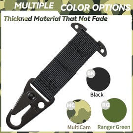 TEHOKARM Tactical Belt Clip T-Mount Molle Clip Molle Bag Clip Tactical Clash Hook Hanging Carabiner, MOLLE Webbing Belt Clip (Black)