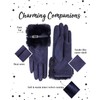 Rose Black Women's Elegant Suede Gloves with Fur - Finest