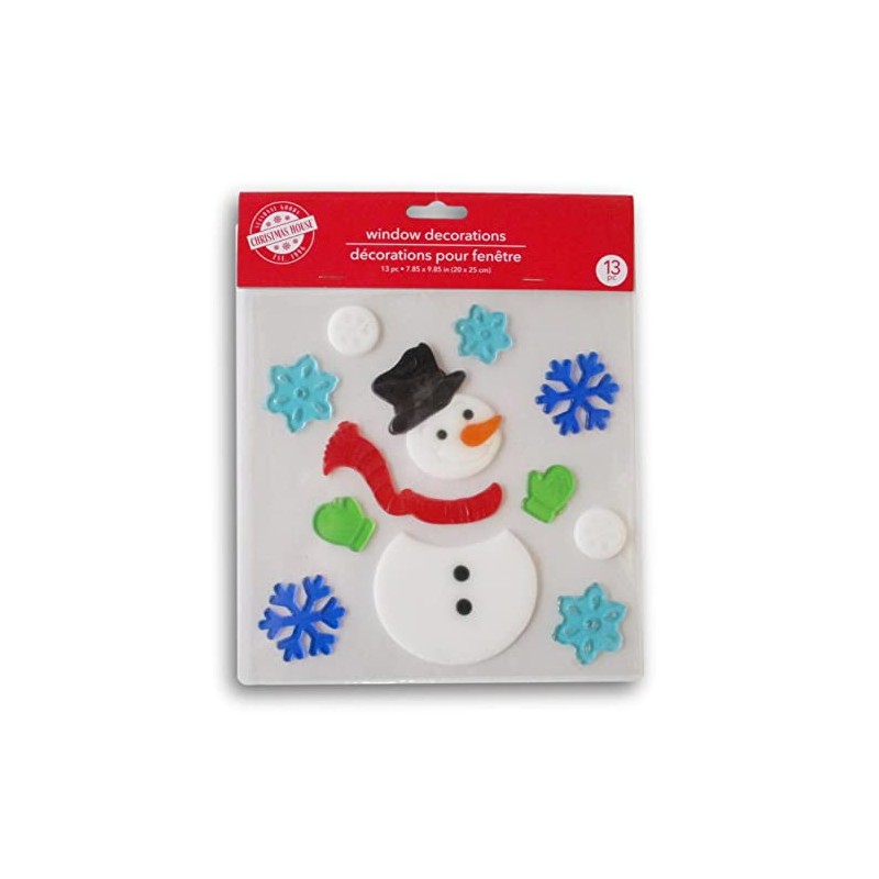 Christmas House Christmas Winter Gel Window Clings - Snowman -