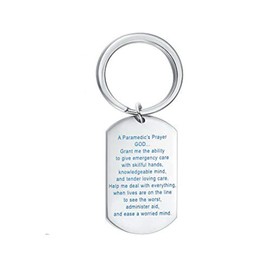 Paramedic’s Prayer Keychain Necklace EMT Gift Paramedic Gift Emergency Medical Technician Gift Christian Religious Jewelry (Keychain)