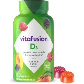 Church & Dwight - Nutrition & Wellness Vitafusion Vitamin D3 Gummy Peach Blackberry Strawberry 50 Mcg  75 Days 150 Ct