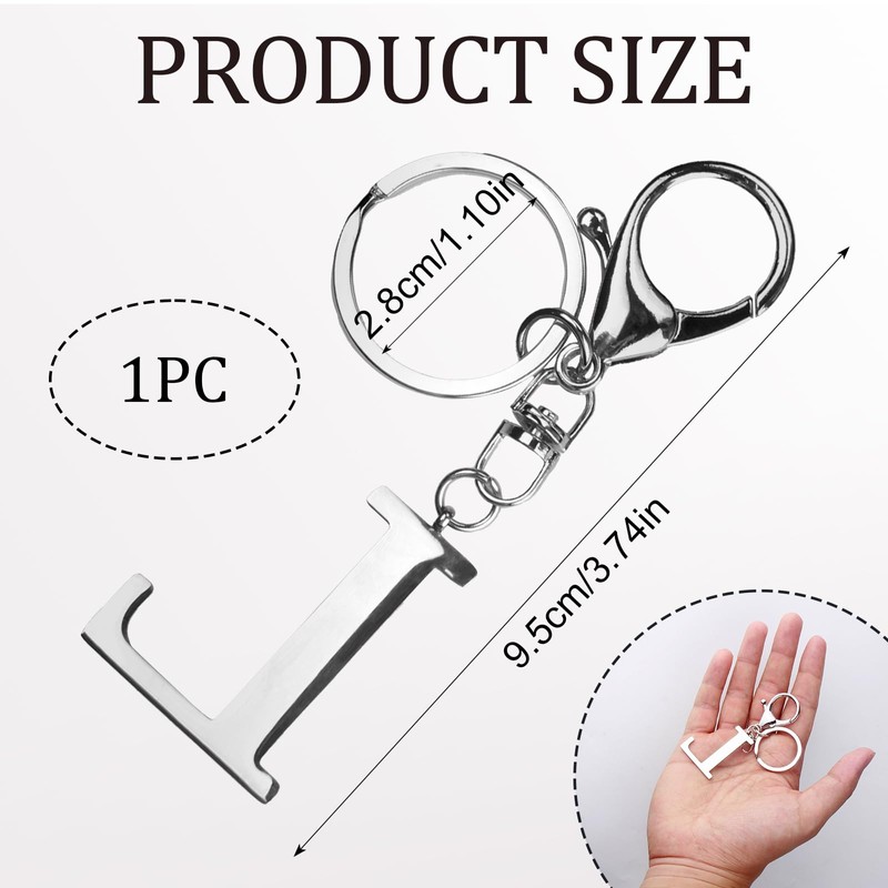 ORUZA Letter Keyring Alphabet Initial Keychain, Metal Letter Key Ring
