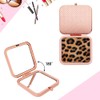 GLINTZ Cheetah Leopard Brown Print Foldable Travel Pocket Mirror Square