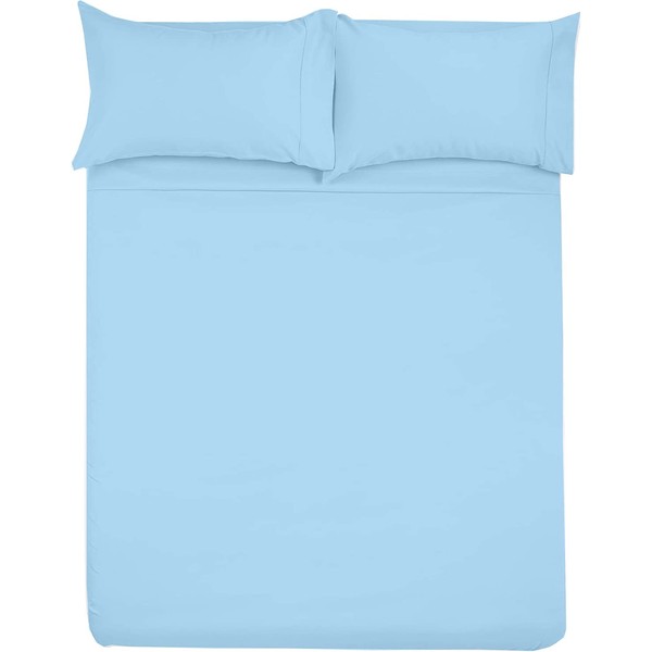 Microfiber RV Sheet Sets, 60x80 Camper Queen, Light Blue Solid,