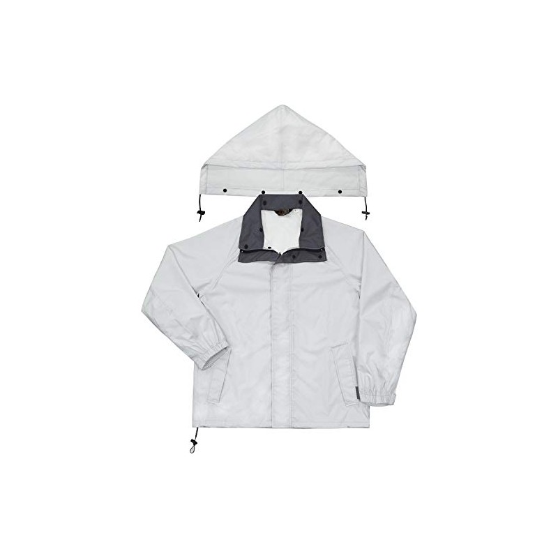 Koshin Rubber Rain Suit, Top and Bottom Set, Silver, Compatible