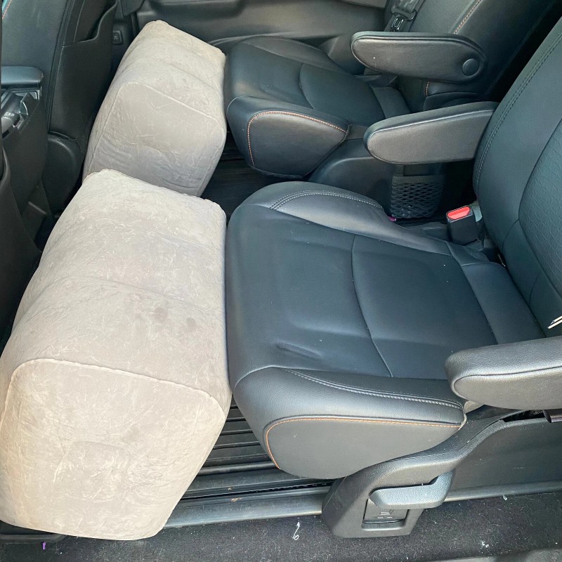 OPT7 NEW GRAY Inflatble ottoman seat footrest conversion w air