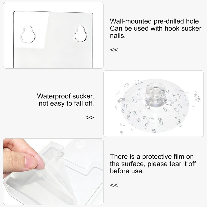 2 Pcs Clear Acrylic Brochure Holder with Suction Cups,Wall Mount