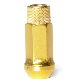 Circuit Performance Forged Steel Extended Open End Hex Lug Nut for Aftermarket Wheels: 12x1.5 Gold - 20 Piece Set + Tool