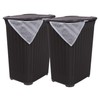 Plastic Laundry Hamper with Lid, 2 Pack Knit Designed Laundry
