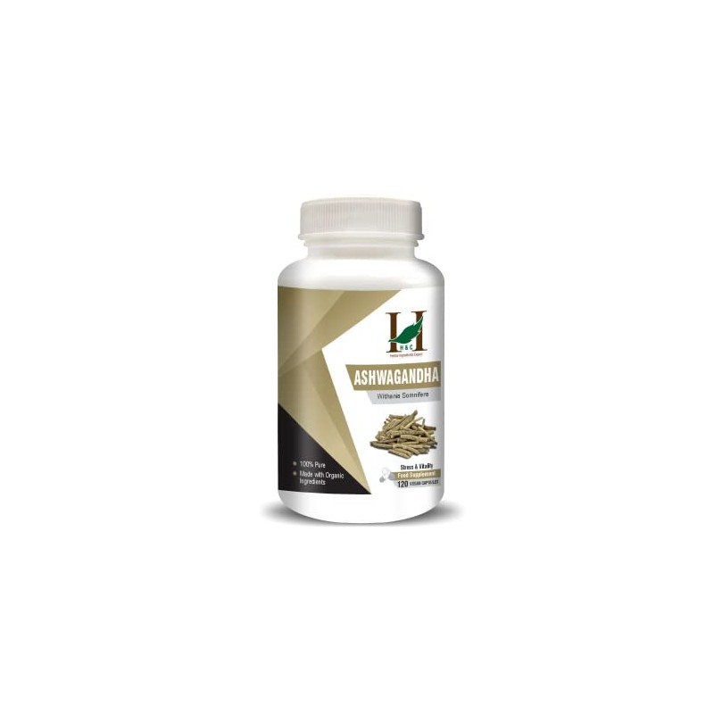 H&C Ashwagandha Capsules (Withania Somnifera) - 900mg per Serving, 120