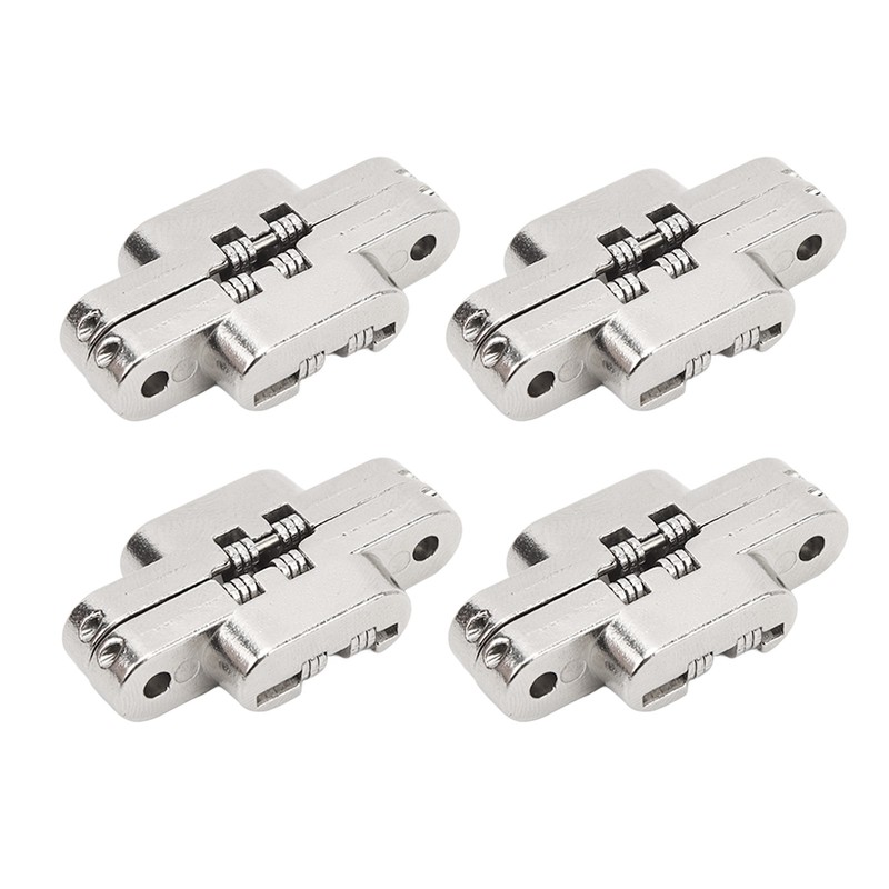 4Pcs Mini Zinc Alloy Cross Hidden Hinge 180 Degree Swing