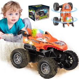 Remote Control Car, 360° Spins Remote Control Truck for Boy, 2.4GHz Rc Car with Bodylight and Rechargeable Batteries, Metal Shell Monster Truck Toys