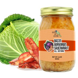 Green Jay Gourmet Relish - Bacon Sauerkraut Relish - Sweet & Tangy Sauerkrat - Bacon Relish & Spread - USA Made - For Burgers, Hot Dogs, Sandwiches & More - Gluten-Free, No MSG & Small-Batch - 16 Ounces