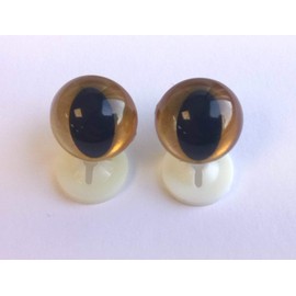 celloexpress Pack of 5 Pairs - CATS Gold Eyes with Plastic Backs - 18mm - Safety Eyes for Soft Toy or Teddy Bear Making