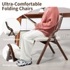 HOMEFUN Folding Chairs with Cushion, Wooden Padded Folding Chairs 2