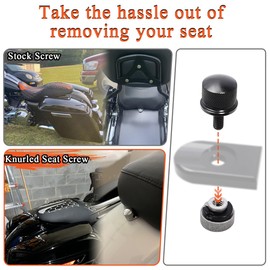 FOVPLUE Quick-Release Fender Seat Hardware Kit,1/4″-20 Thread Seat Bolt/Screw and Nut Kit for Harley Softail FLT Touring Road glide Road King Street Glide Electra Glide Sportster XL Dyna,Black