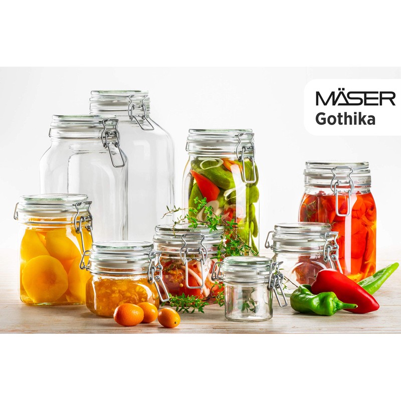 MÄSER, Gothika series, preserving jars with clip closure, made in