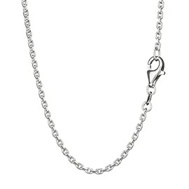 NKlaus Long Anchor Chain 925 Silver 18-80 cm Women's Silver Chain Diamond-Cut Necklace 1.7 mm Wide, Sterling Silver, No Gemstone