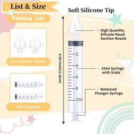 Nasal Irrigator for Baby,Syringe Nasal Irrigator,10ml Nasal Irrigator Portable Infant Nose Cleaner Nose Aspirator for Baby Fast All Natural Relief-Nasal Irrigation/Nasal Spray（White）