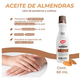 Aceite De Almendras Clásico Jaloma Pack 3 Piezas De 60 Ml