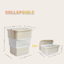 QuirkTrade Collapsible Trash Can with Lid for Car, 1.6 Gallon Waterproof, Multipurpose Trash Bin for Car, Camping, Home, Office, Includes 75 Trash Bags