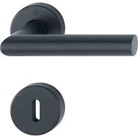 HOPPE 12033212 BB Handle Set Amsterdam on Rosette Stainless Steel Matt Black