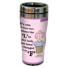 Tree-Free Greetings sg23870 Hilarious Aunty Acid L to F by The Backland Studio 16 Oz Sip 'N Go Stainless Steel Lined Tumbler, Multicolor